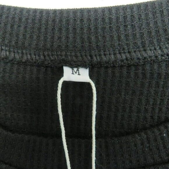 Souq Fone Knot Front Long Sleeve Shirt Women's Size Medium Black Athletic Exerci - Picture 4 of 13